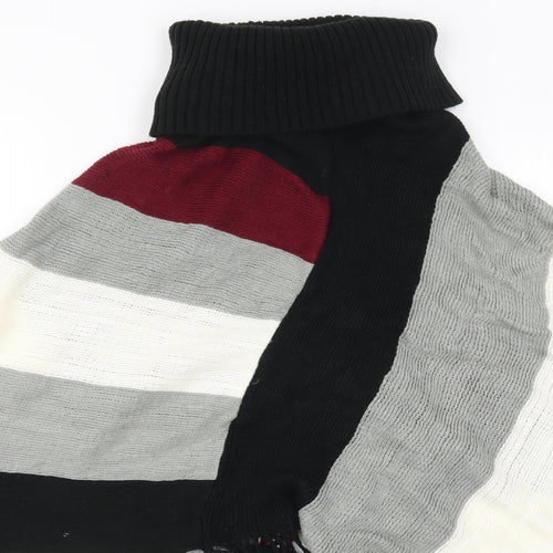 Quiz Womens Multicoloured Striped Knit Jacket Poncho One Size