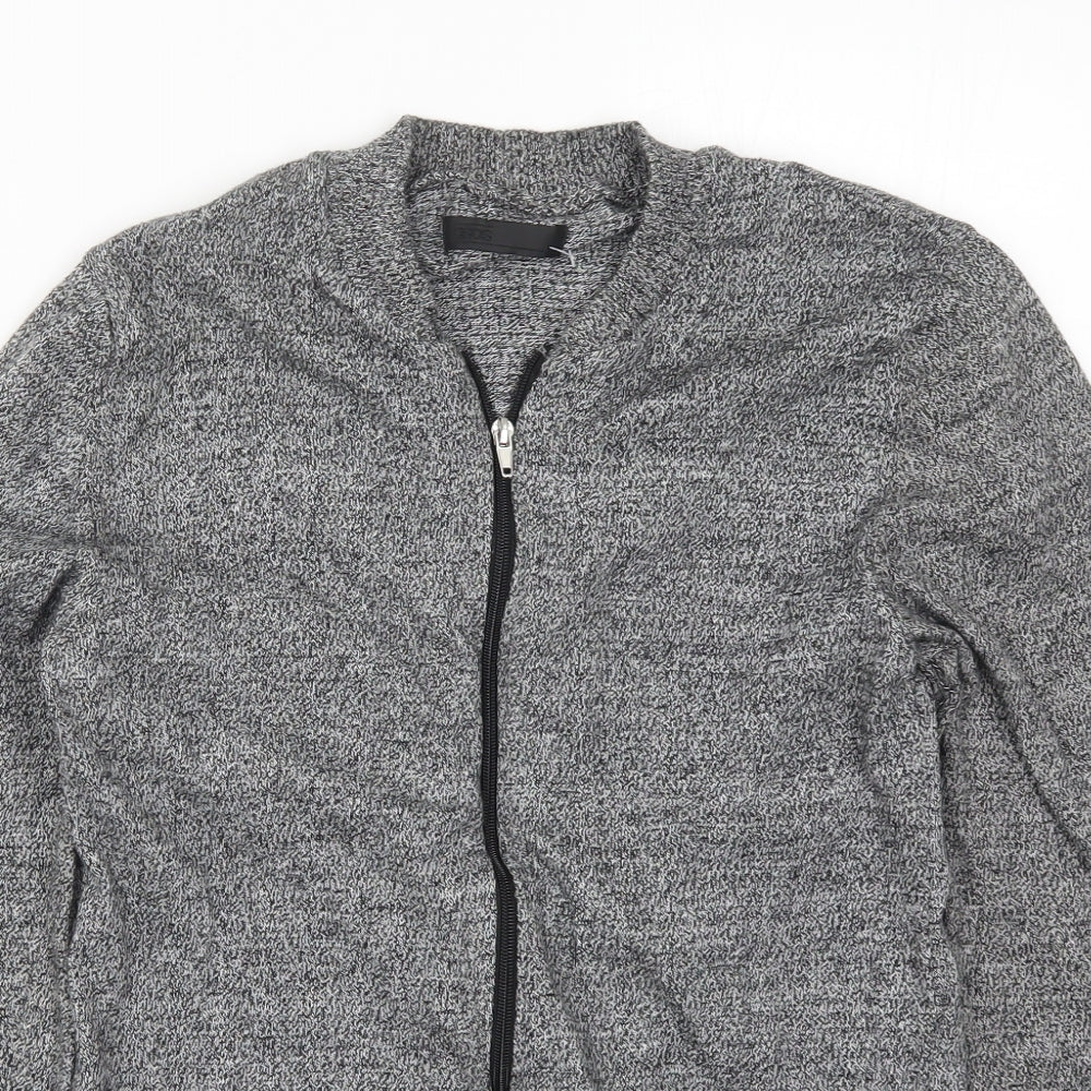 ASOS Mens Grey  Knit Full Zip Jumper Size M