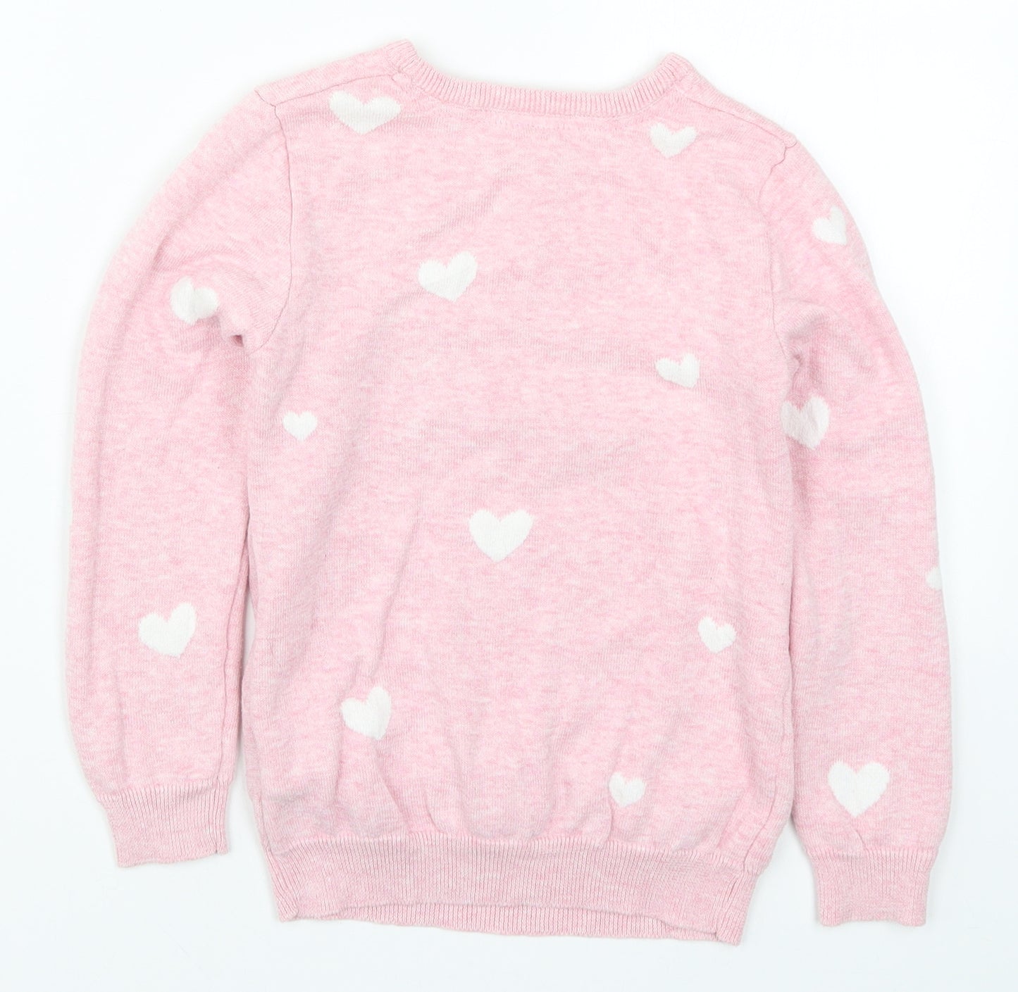 Young Dimension Girls Pink  Knit Pullover Jumper Size 6-7 Years  - Cat