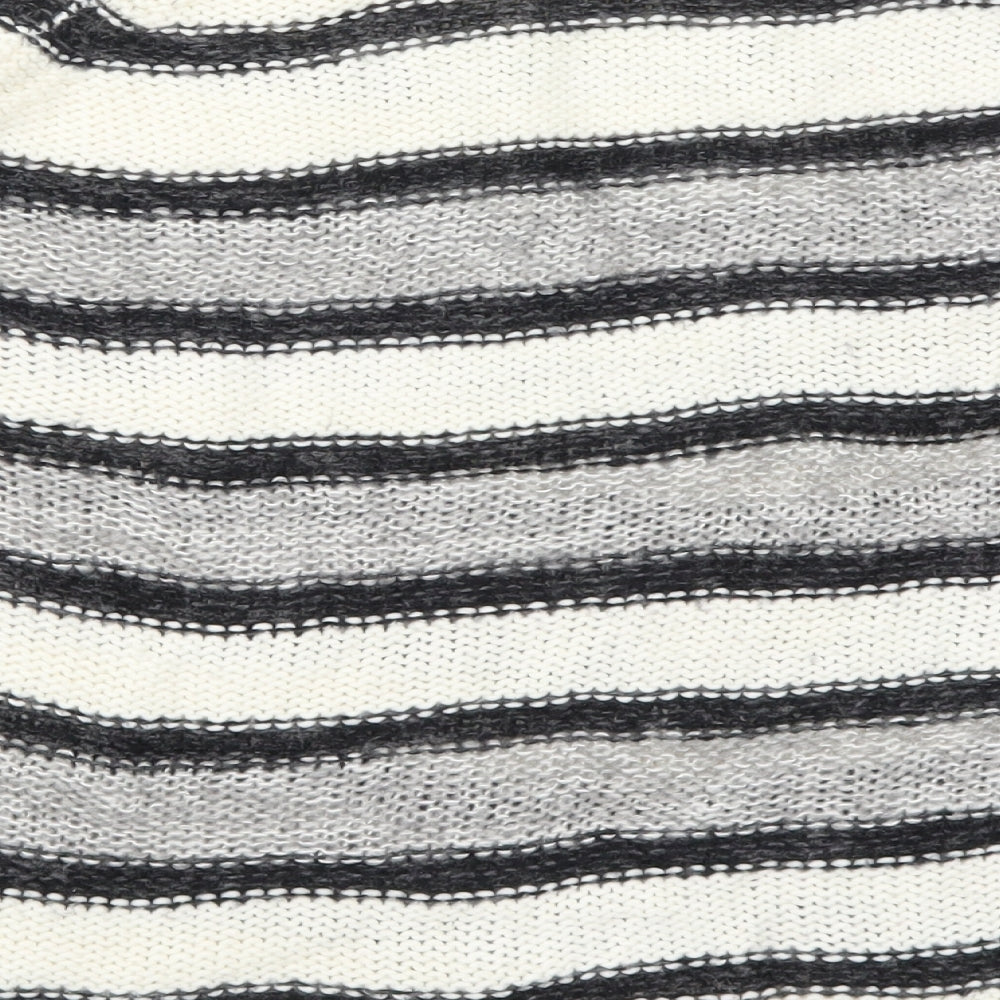 VERO MODA Womens Grey Striped Knit Pullover Jumper Size L