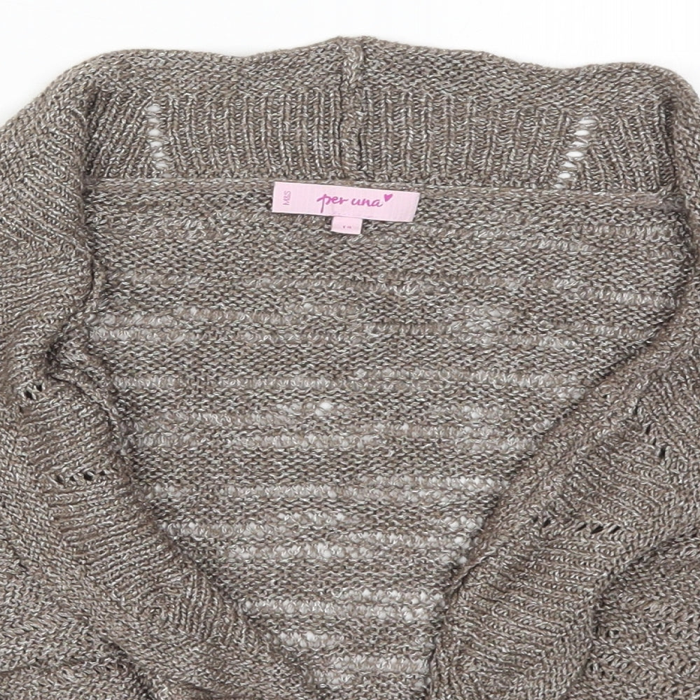 Per Una Womens Brown  Knit Cardigan Jumper Size 14
