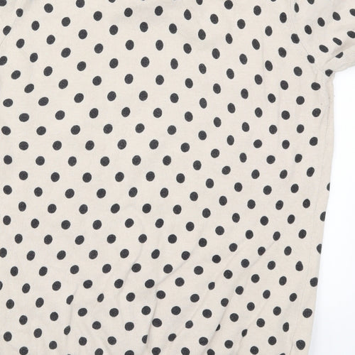 NEXT Womens Beige Polka Dot  Basic T-Shirt Size 12
