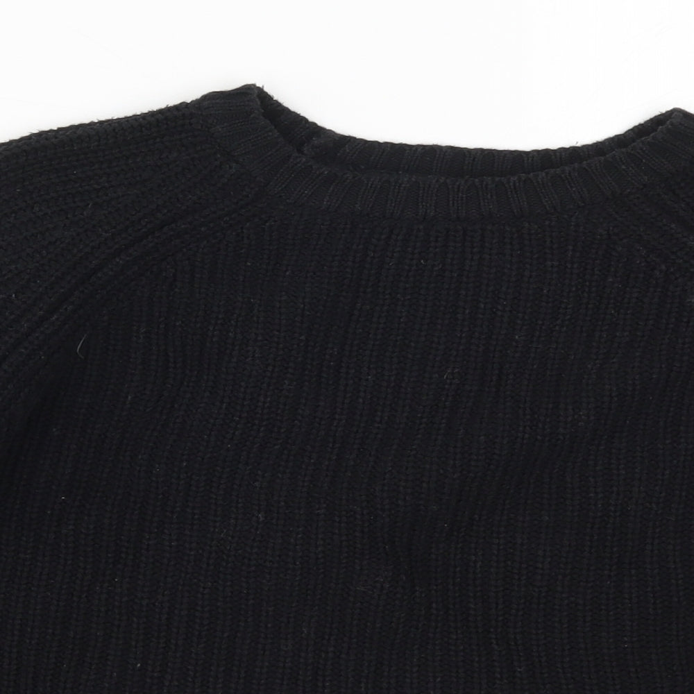 Zara Womens Black Striped Knit Pullover Jumper Size S