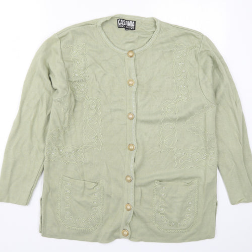 Casamia Womens Green  Knit Cardigan Jumper One Size