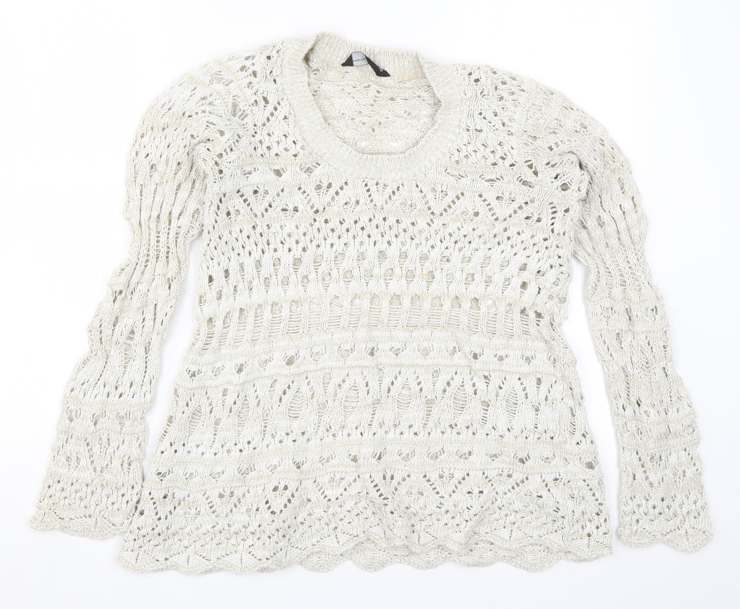 Dorothy Perkins Womens Beige  Knit Pullover Jumper Size M