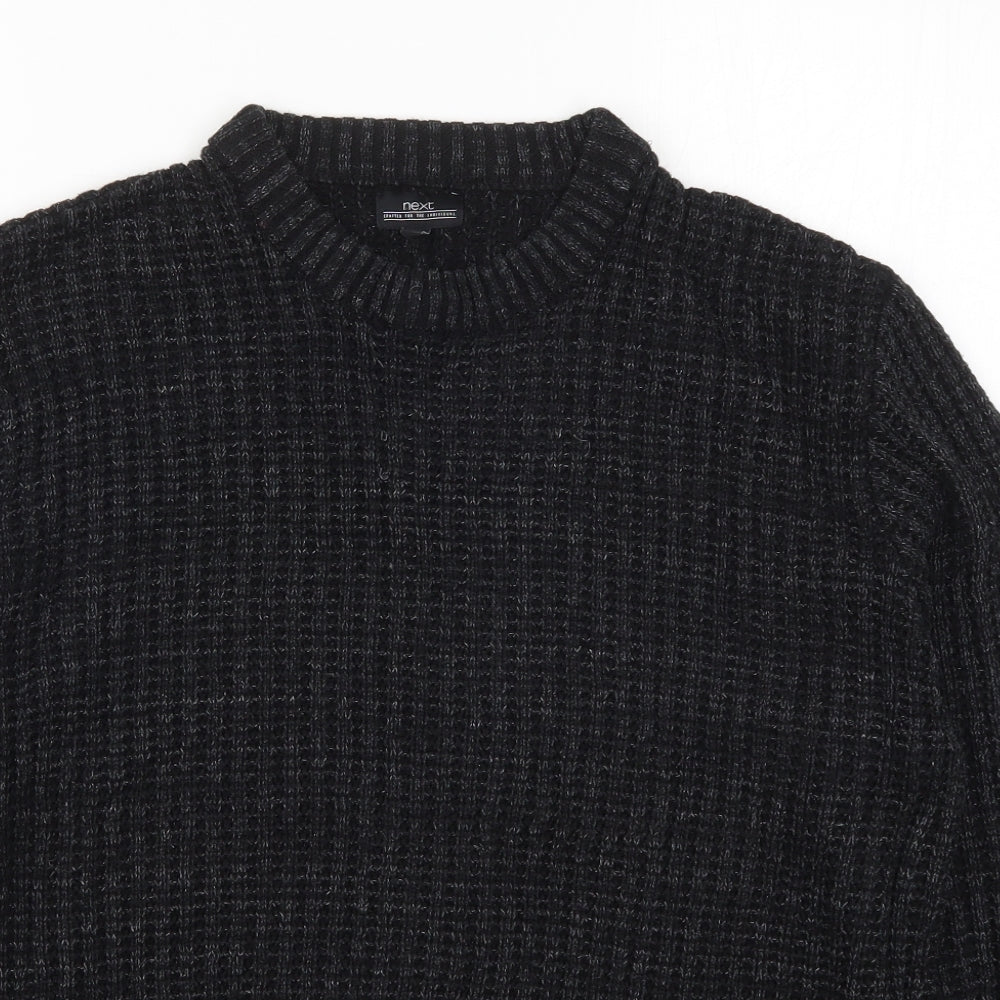 NEXT Mens Black  Knit Pullover Jumper Size XL