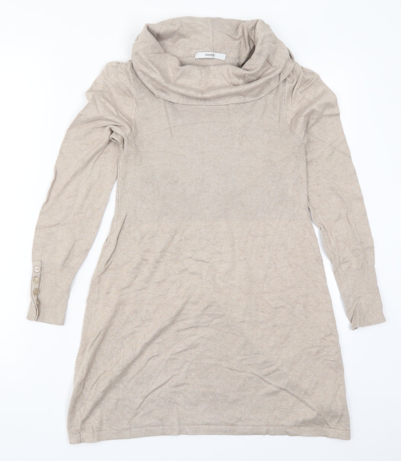 George Womens Beige  Knit Jumper Dress  Size 12