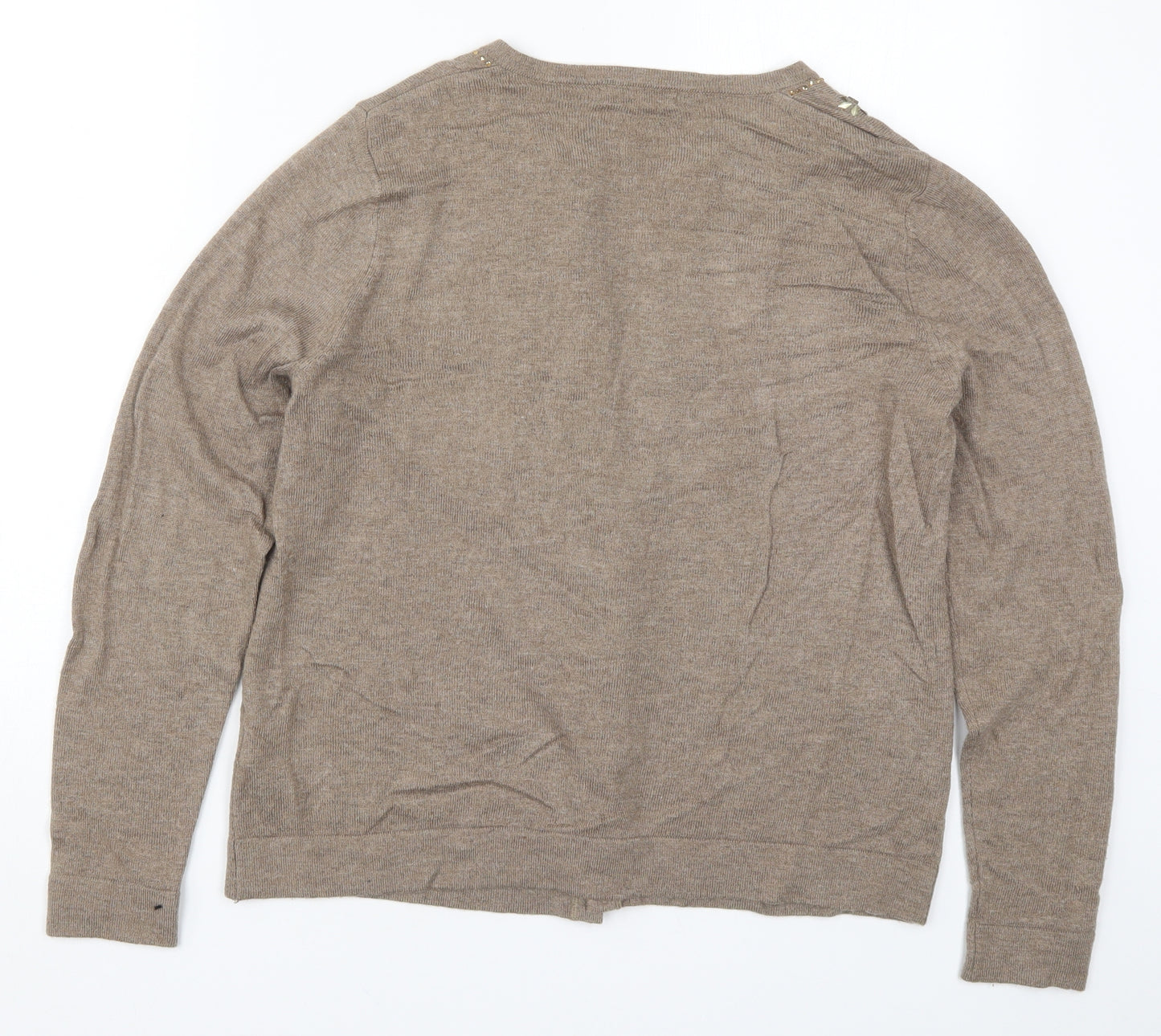 Marks and Spencer Womens Brown  Knit Cardigan Jumper Size 14