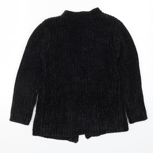 George Girls Black  Knit Cardigan Jumper Size 9-10 Years  - Multicoloured Glitter