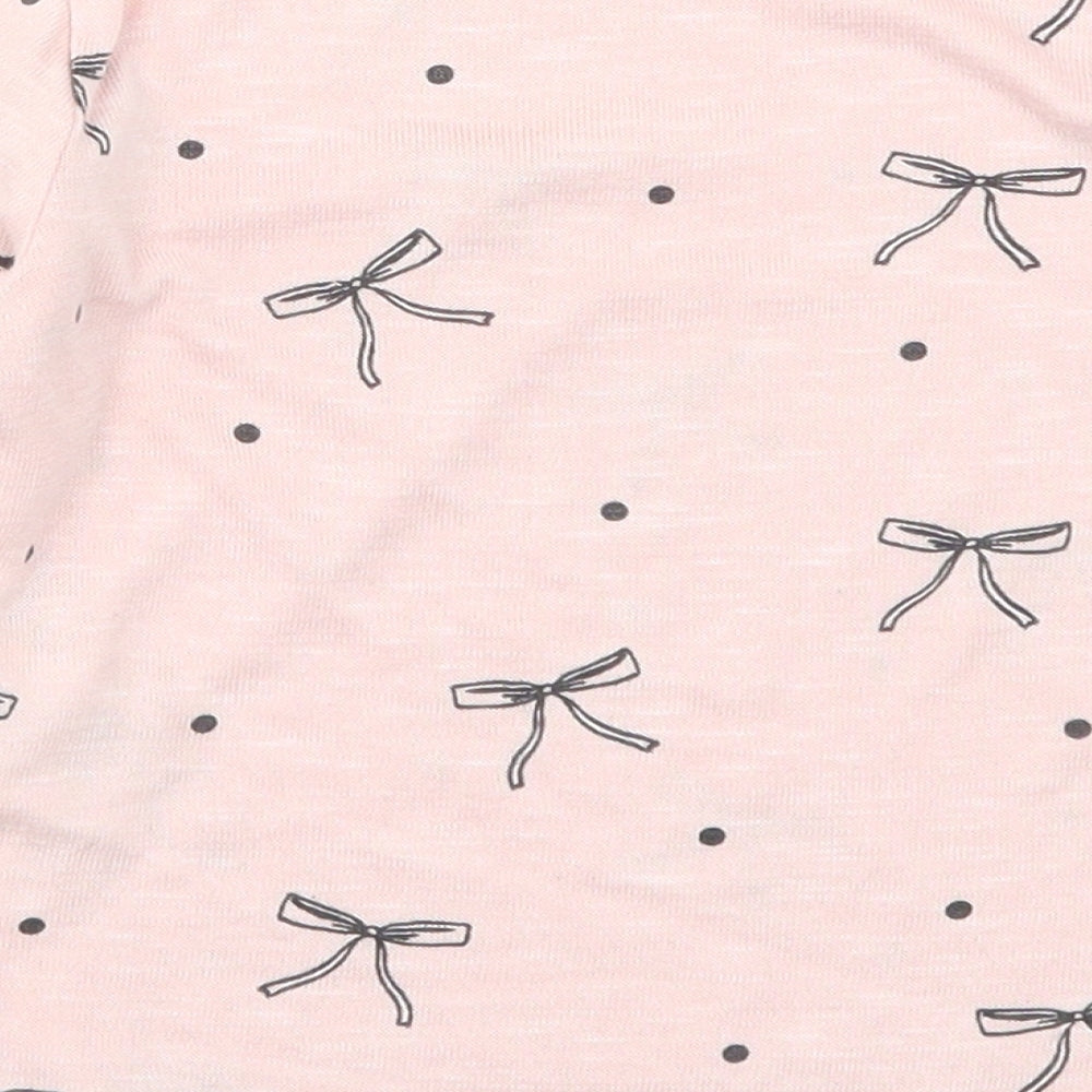 H&M Girls Pink   Basic T-Shirt Size 5-6 Years  - Bow Prints