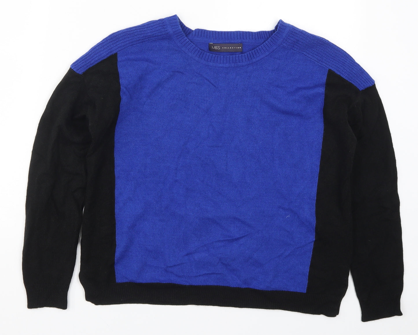 Marks and Spencer Womens Blue  Knit Pullover Jumper Size 8  - Colourblock