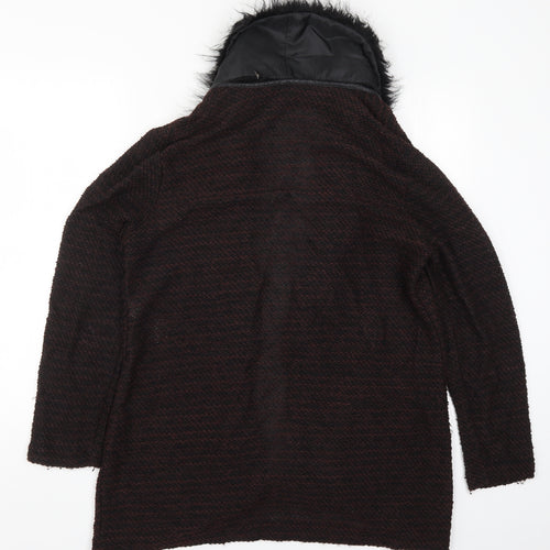 New Look Womens Brown  Knit Jacket Coatigan Size 16  - Burgundy
