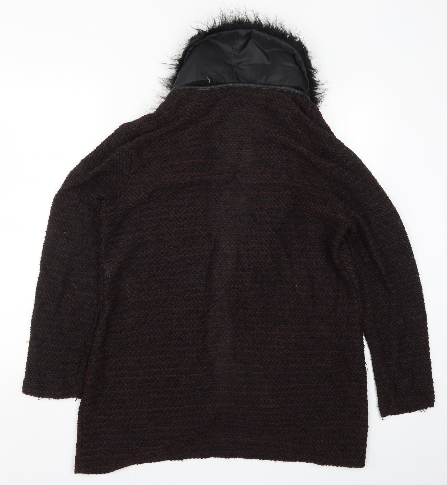 New Look Womens Brown  Knit Jacket Coatigan Size 16  - Burgundy