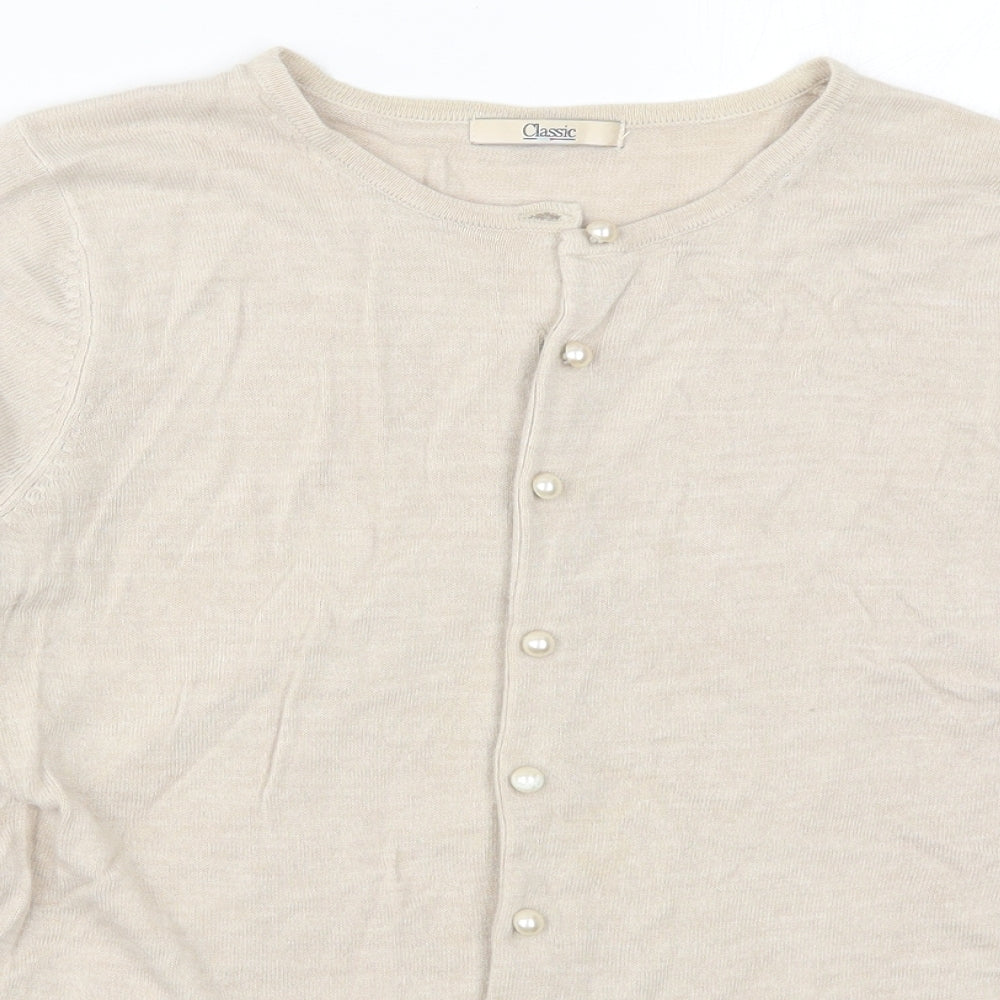 George Womens Beige  Knit Cardigan Jumper Size 14
