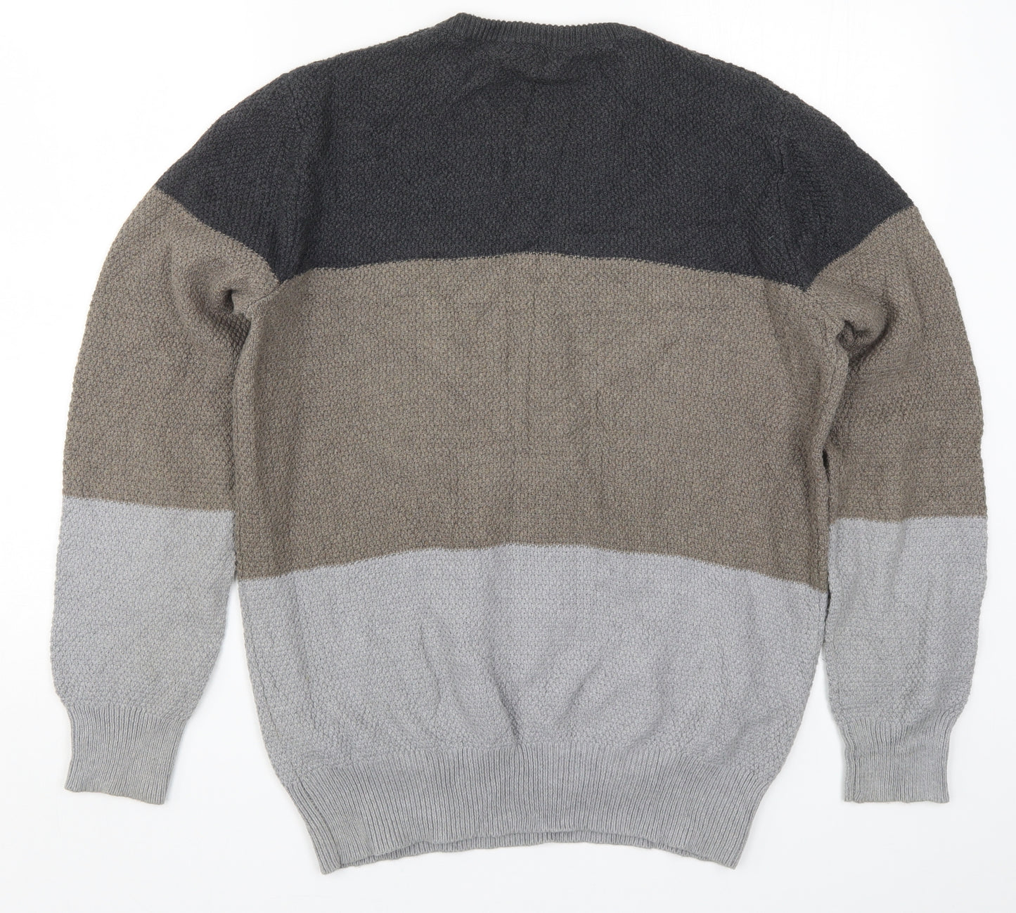 Gap Mens Grey Striped Knit Pullover Jumper Size M  - Brown