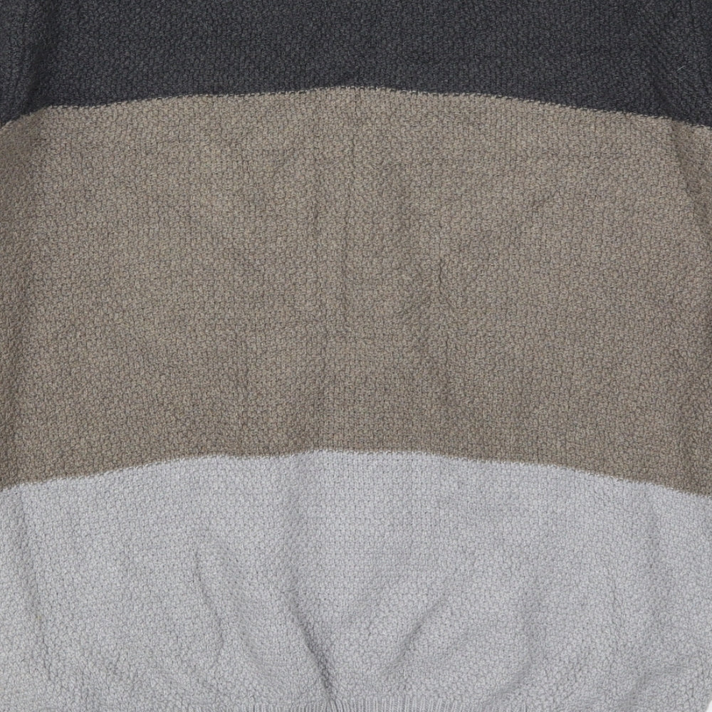 Gap Mens Grey Striped Knit Pullover Jumper Size M  - Brown