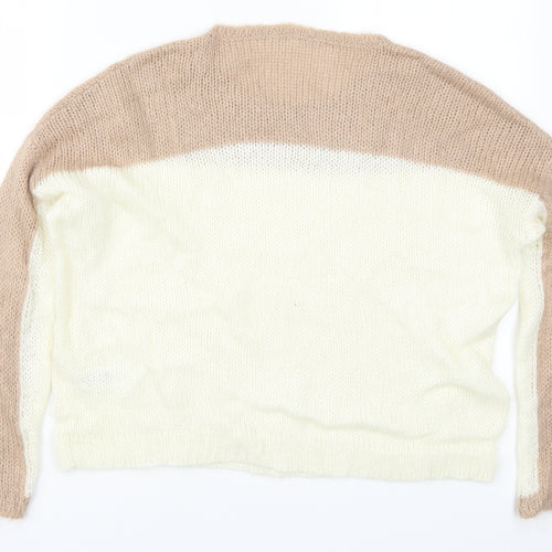 Dorothy Perkins Womens Pink  Knit Pullover Jumper Size S  - Colourblock