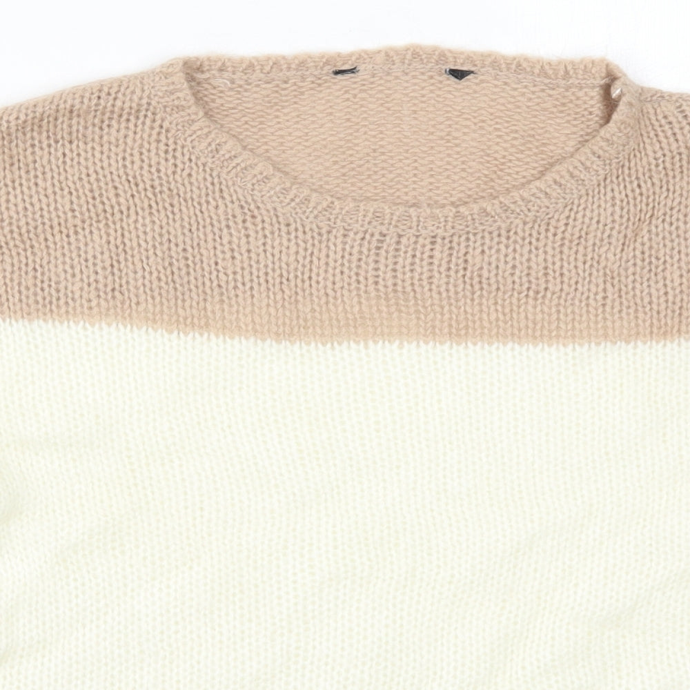 Dorothy Perkins Womens Pink  Knit Pullover Jumper Size S  - Colourblock