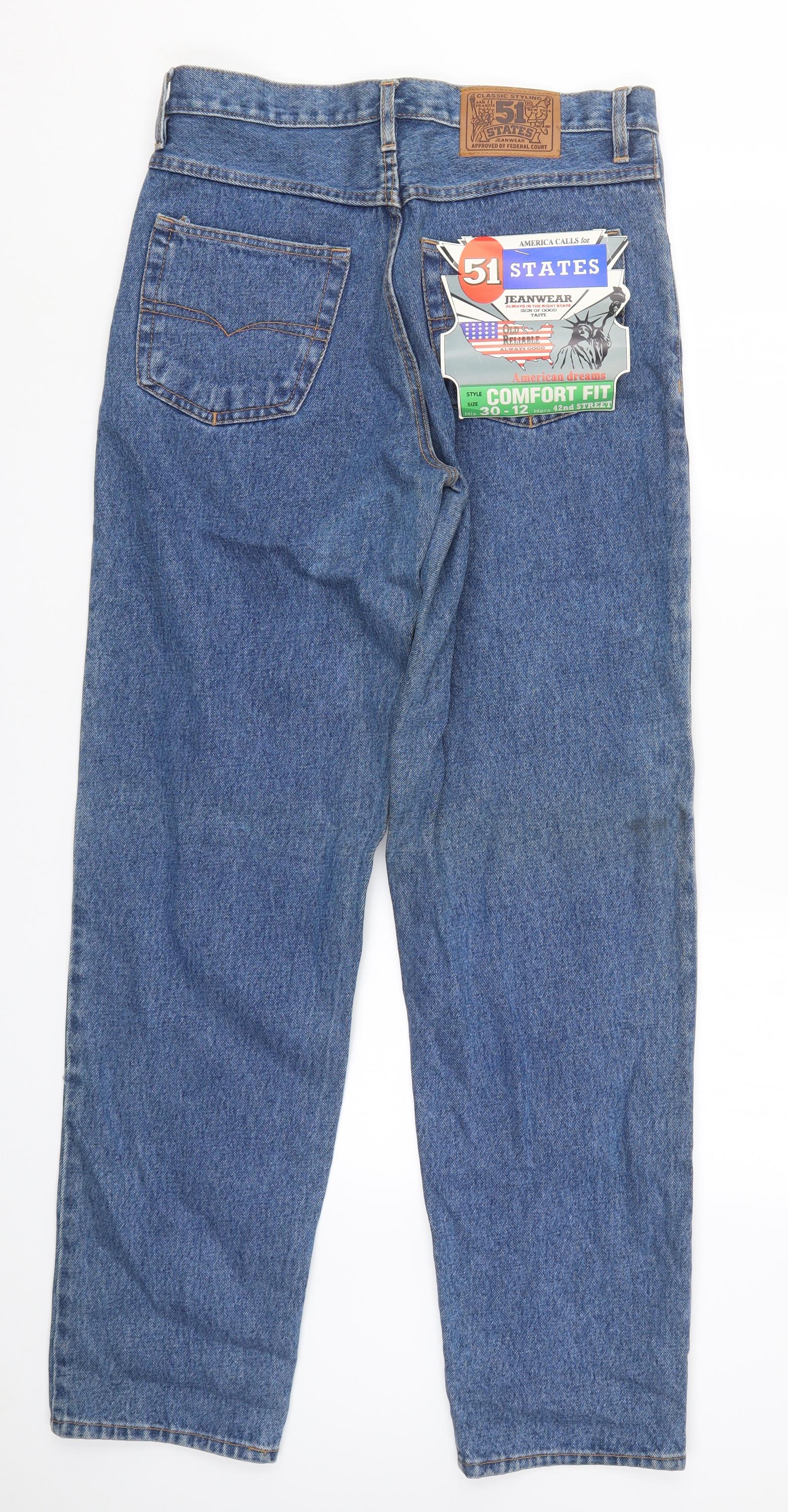 51 States Mens Blue Denim Straight Jeans Size 30 L32 in – Preworn