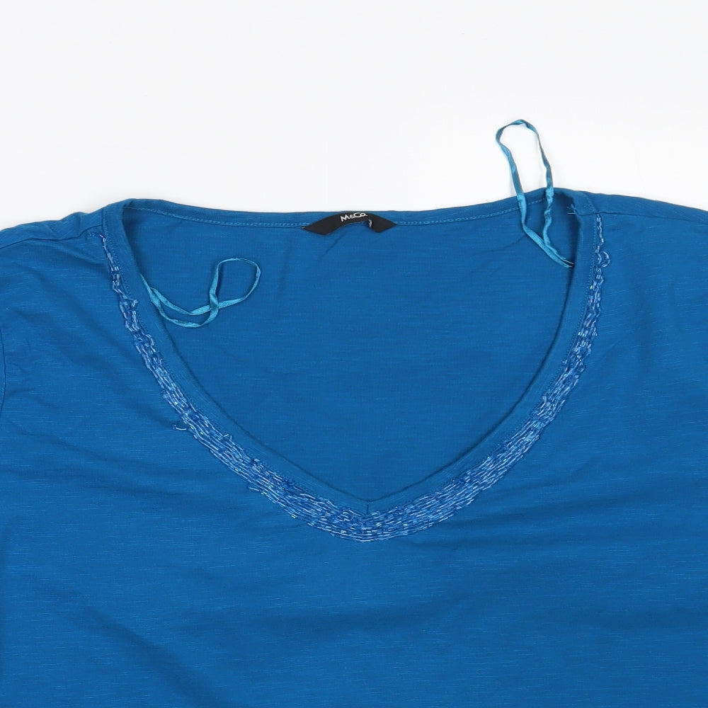 M & Co.  Womens Blue   Basic T-Shirt Size 20