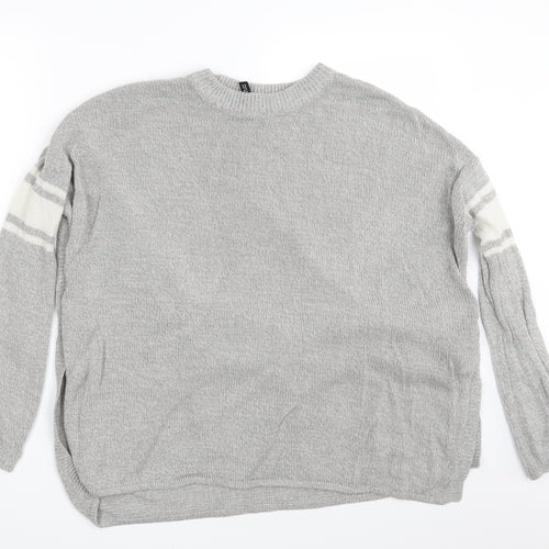 H&M Womens Grey  Knit Pullover Jumper Size M