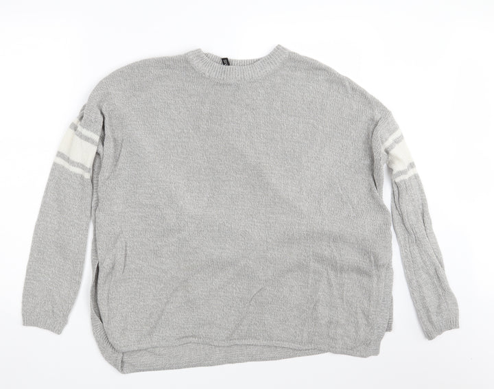H&M Womens Grey  Knit Pullover Jumper Size M