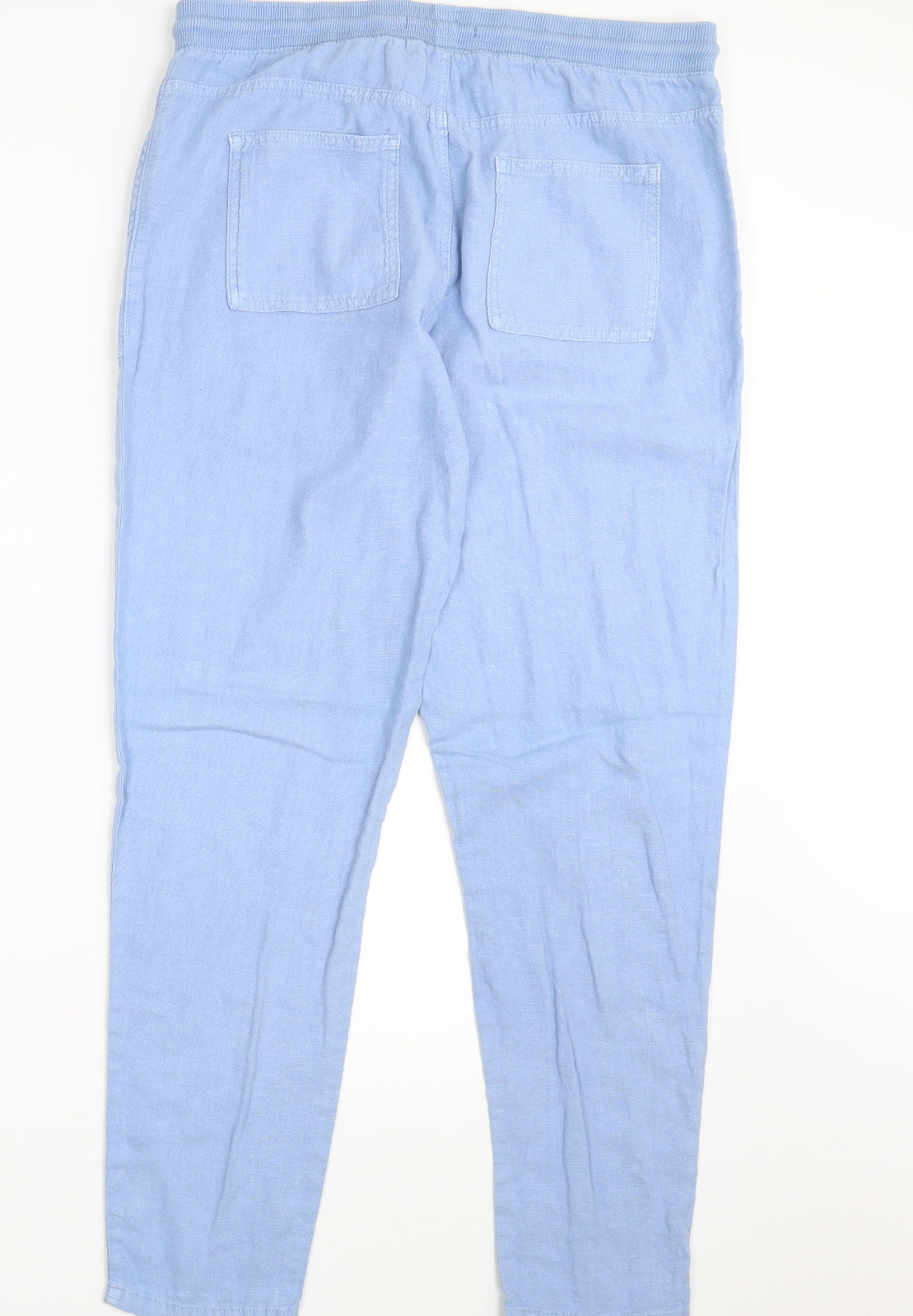 M&S Womens Blue  Rayon Trousers  Size 12 L28 in