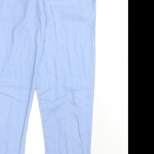 M&S Womens Blue  Rayon Trousers  Size 12 L28 in