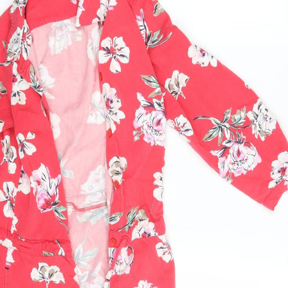 Joules Womens Pink Floral  Shirt Dress  Size 10
