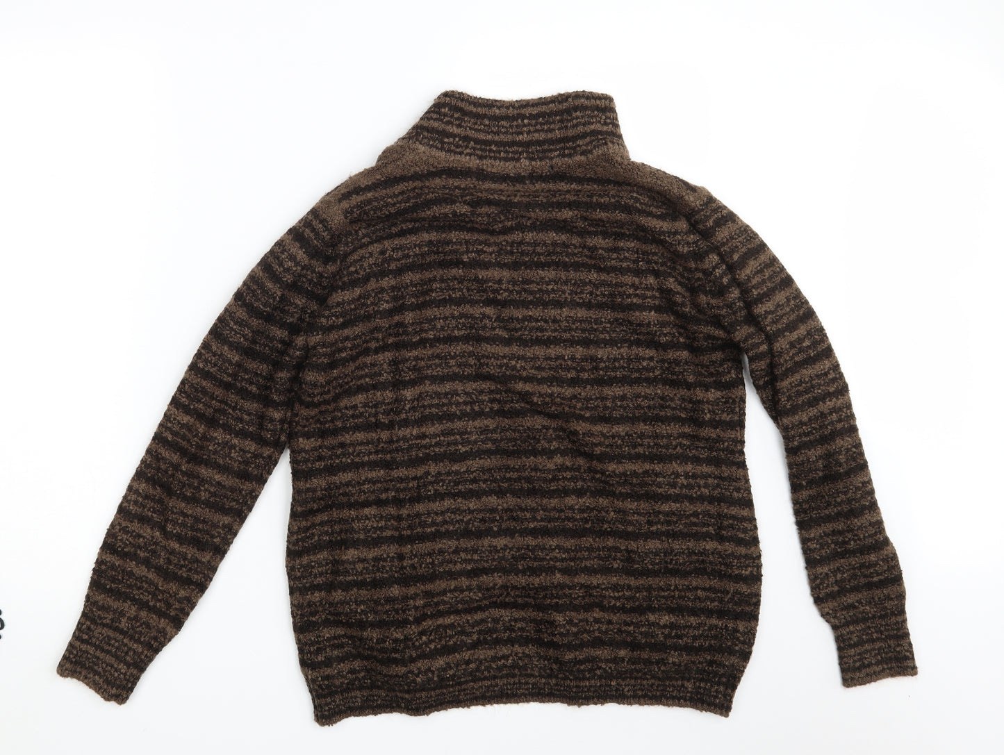 EWM Womens Brown Striped Knit Cardigan Jumper Size 18