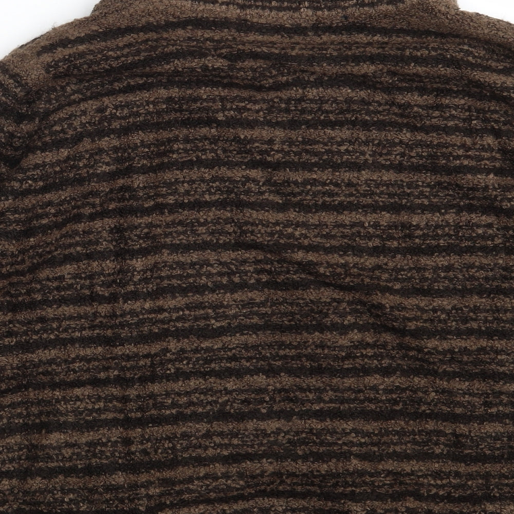 EWM Womens Brown Striped Knit Cardigan Jumper Size 18