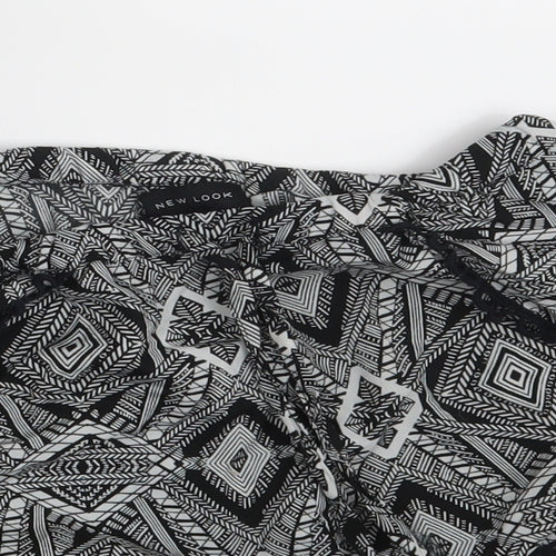 New Look Womens Black Argyle/Diamond  Hot Pants Shorts Size S