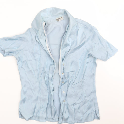 Robbie Bee Womens Blue  Rayon Basic Button-Up Size XL