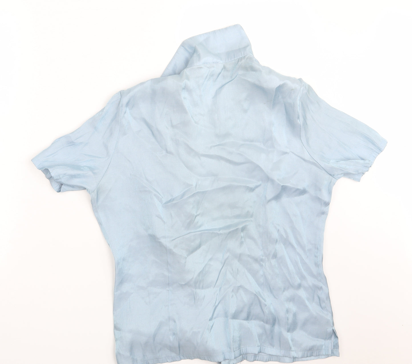 Robbie Bee Womens Blue  Rayon Basic Button-Up Size XL