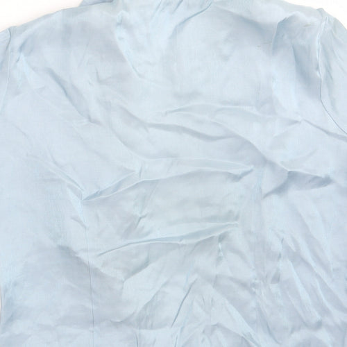 Robbie Bee Womens Blue  Rayon Basic Button-Up Size XL
