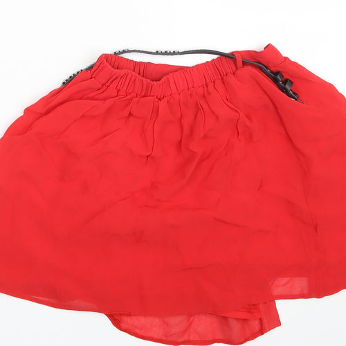 River Island Womens Red   Mini Skirt Size 8  - Belted