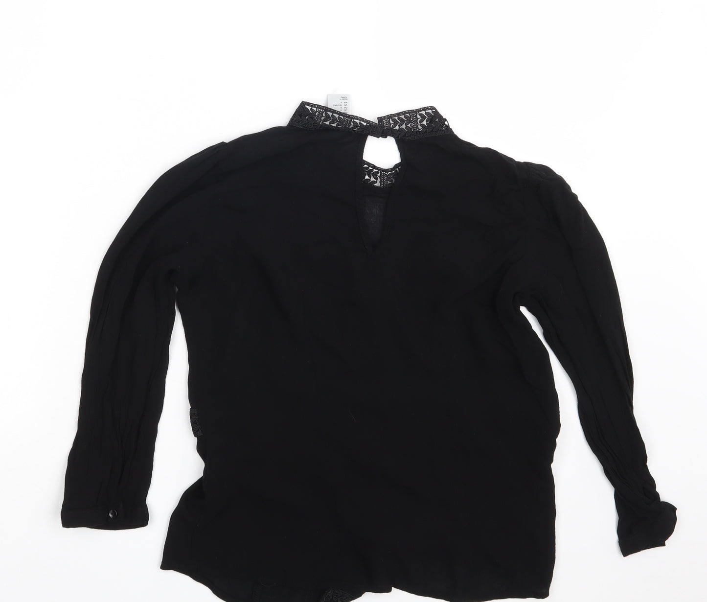 H&M Womens Black Floral  Basic Blouse Size 8