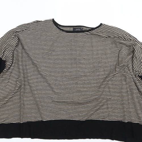 Papaya Womens Brown Striped  Pullover Sweatshirt Size M