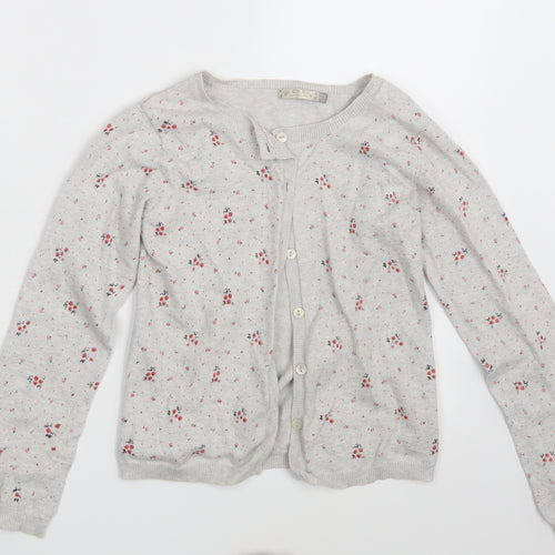C.F.K Womens Grey Floral  Cardigan Jumper One Size