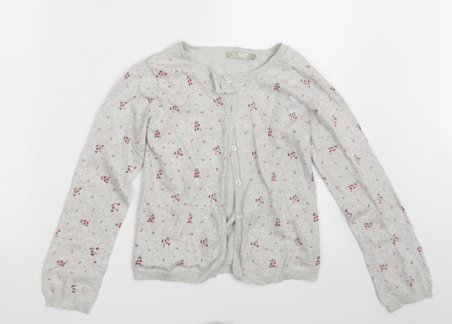 C.F.K Womens Grey Floral  Cardigan Jumper One Size
