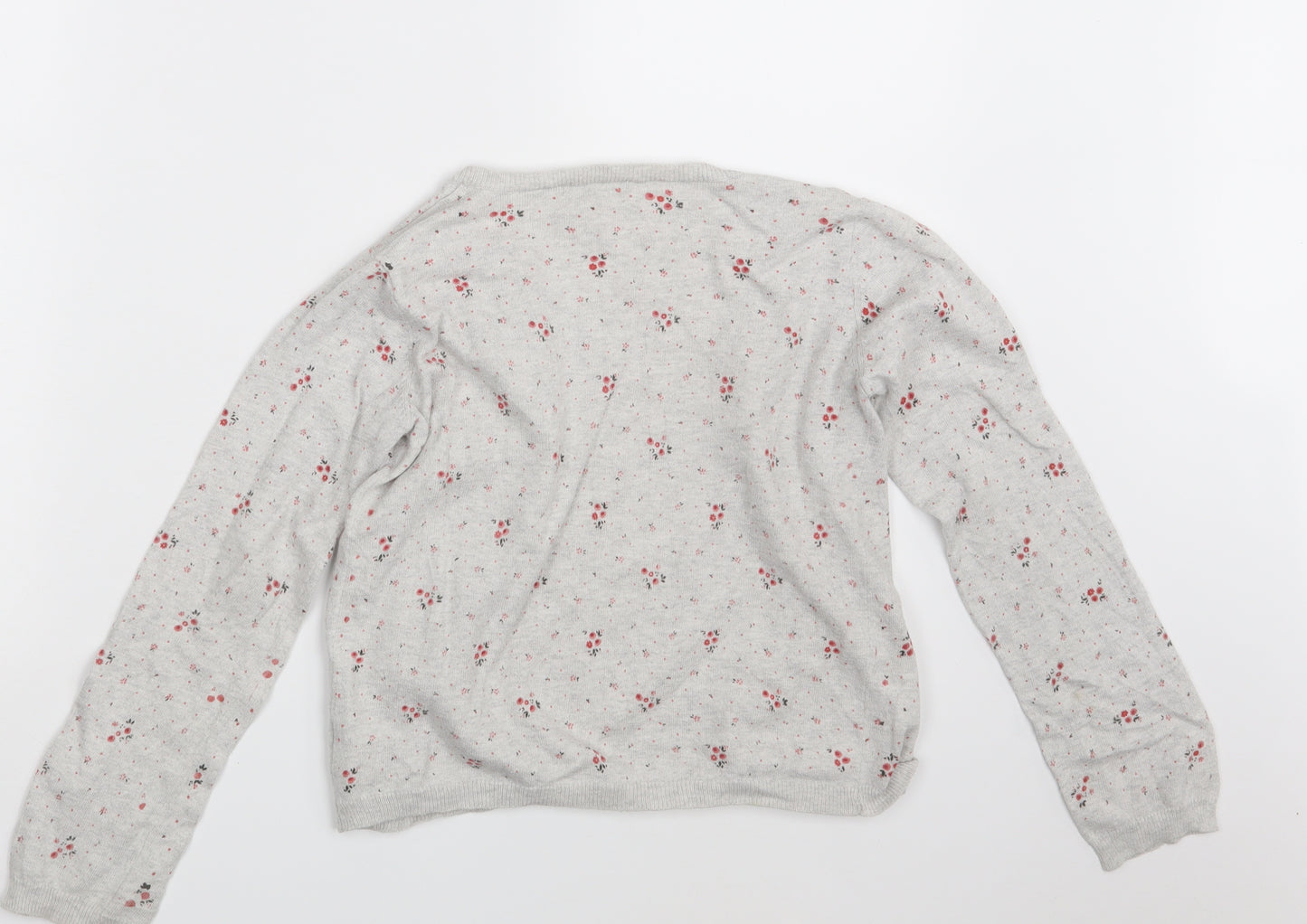 C.F.K Womens Grey Floral  Cardigan Jumper One Size