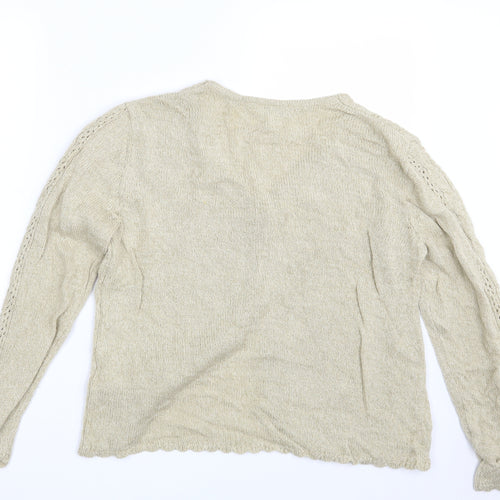 Vilona Moda Womens Beige   Cardigan Jumper Size 16