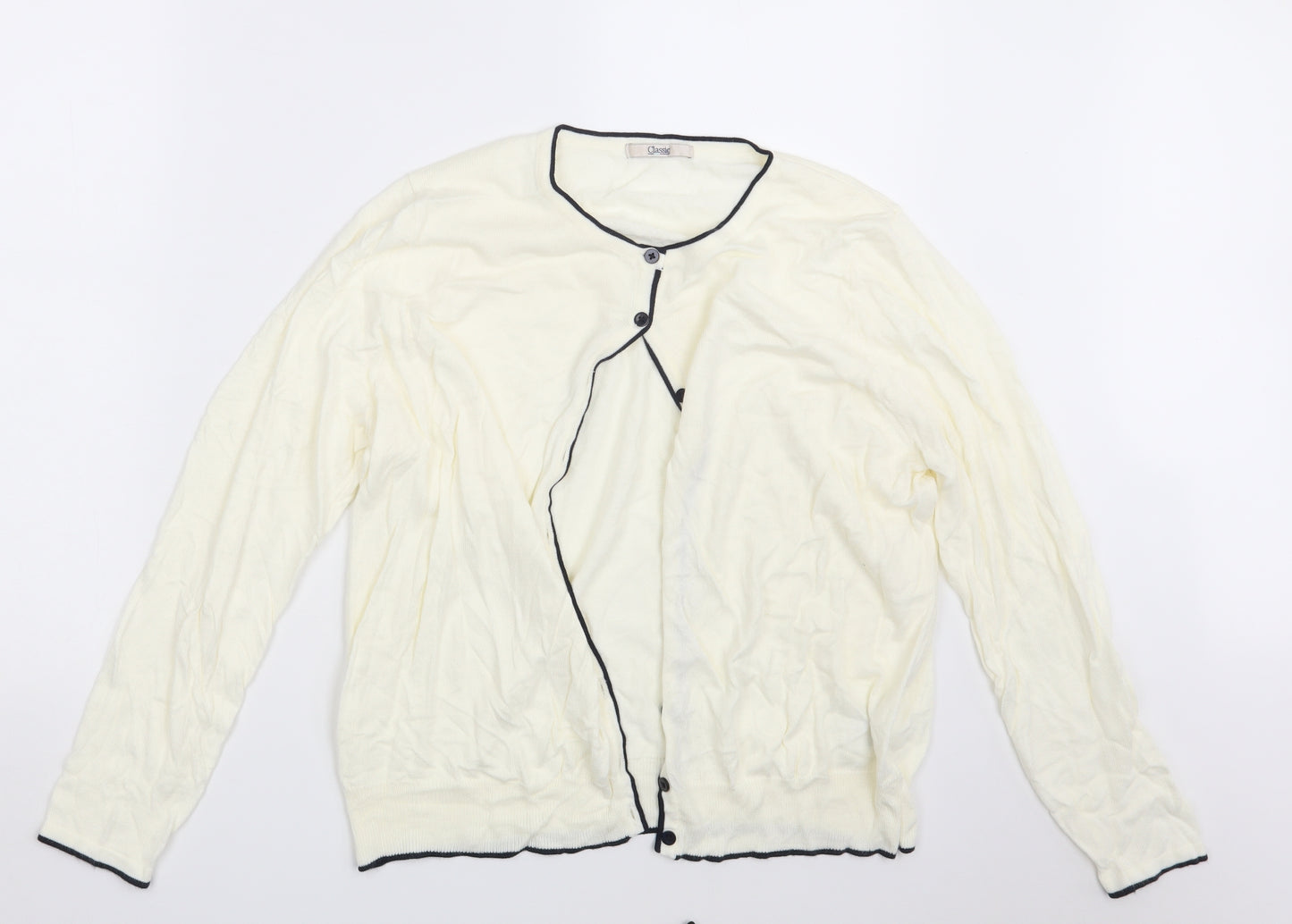 Classic Womens Ivory   Cardigan Jumper Size 18