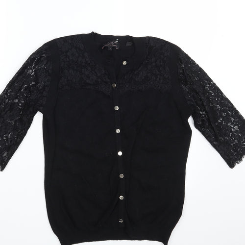 Ted Baker Womens Black Floral  Cardigan Jumper One Size