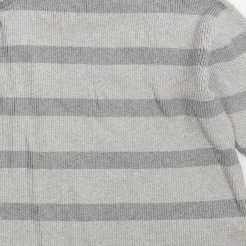 Rupert & Buckley Womens Grey Striped Knit Pullover Jumper Size 10