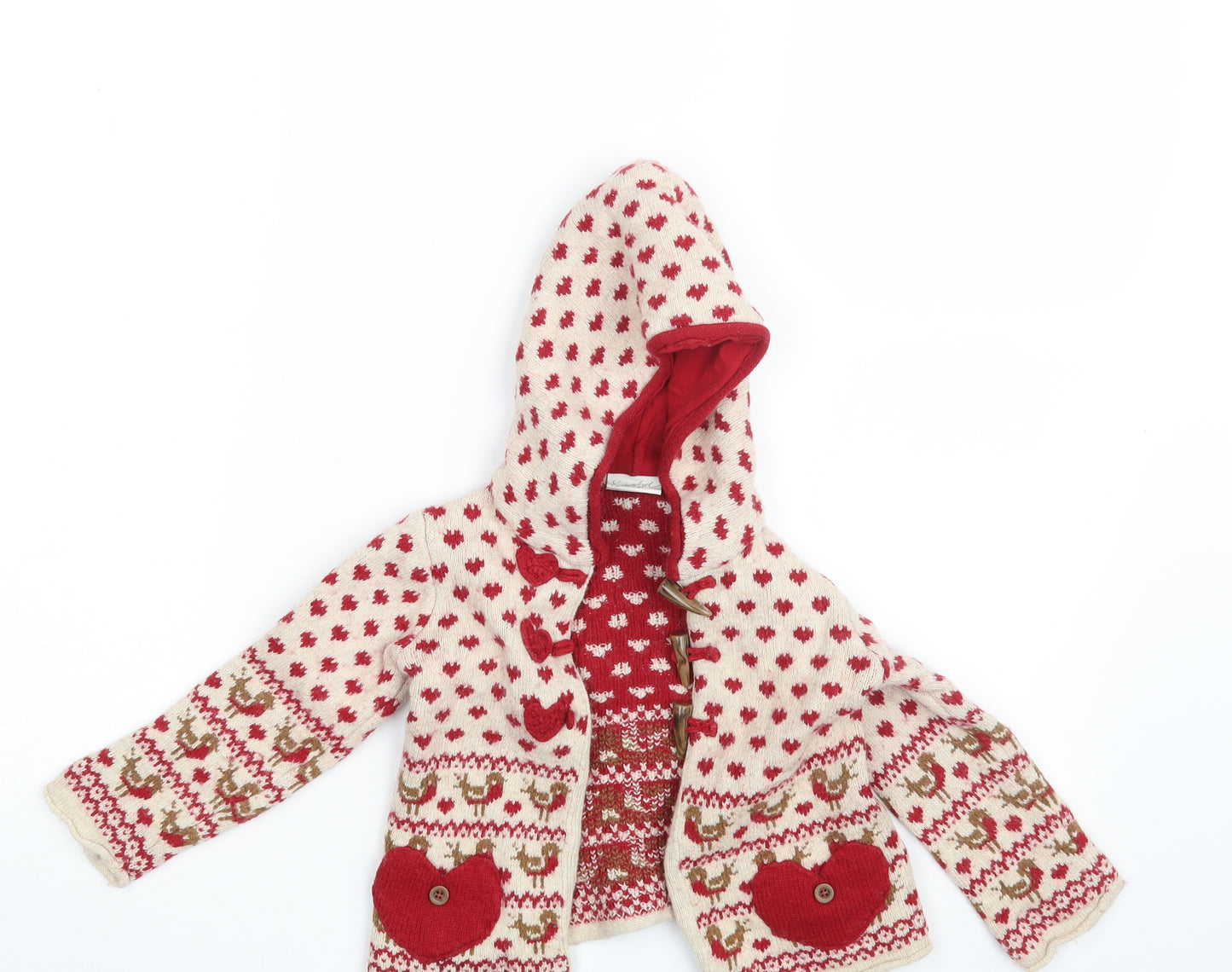 NEXT Girls Pink Polka Dot  Cardigan Jumper Size 2-3 Years