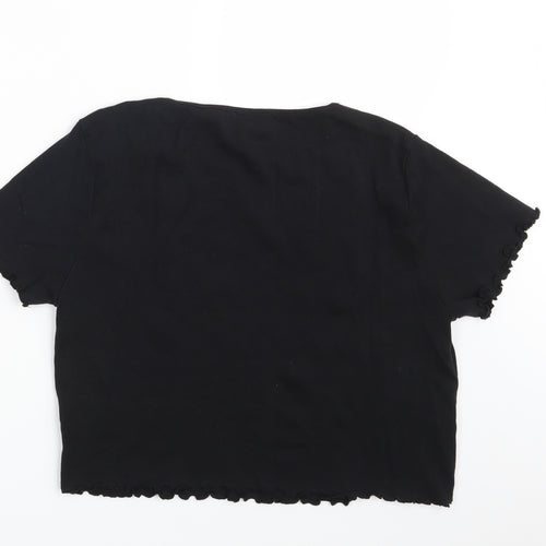 New Look Womens Black   Pullover Sweatshirt Size 18  - Croppped