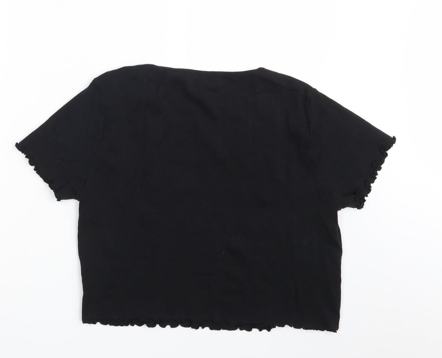 New Look Womens Black   Pullover Sweatshirt Size 18  - Croppped
