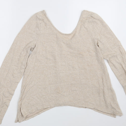 Akemi + Kin Womens Beige  Rayon Pullover Sweatshirt Size S
