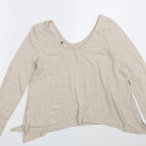 Akemi + Kin Womens Beige  Rayon Pullover Sweatshirt Size S
